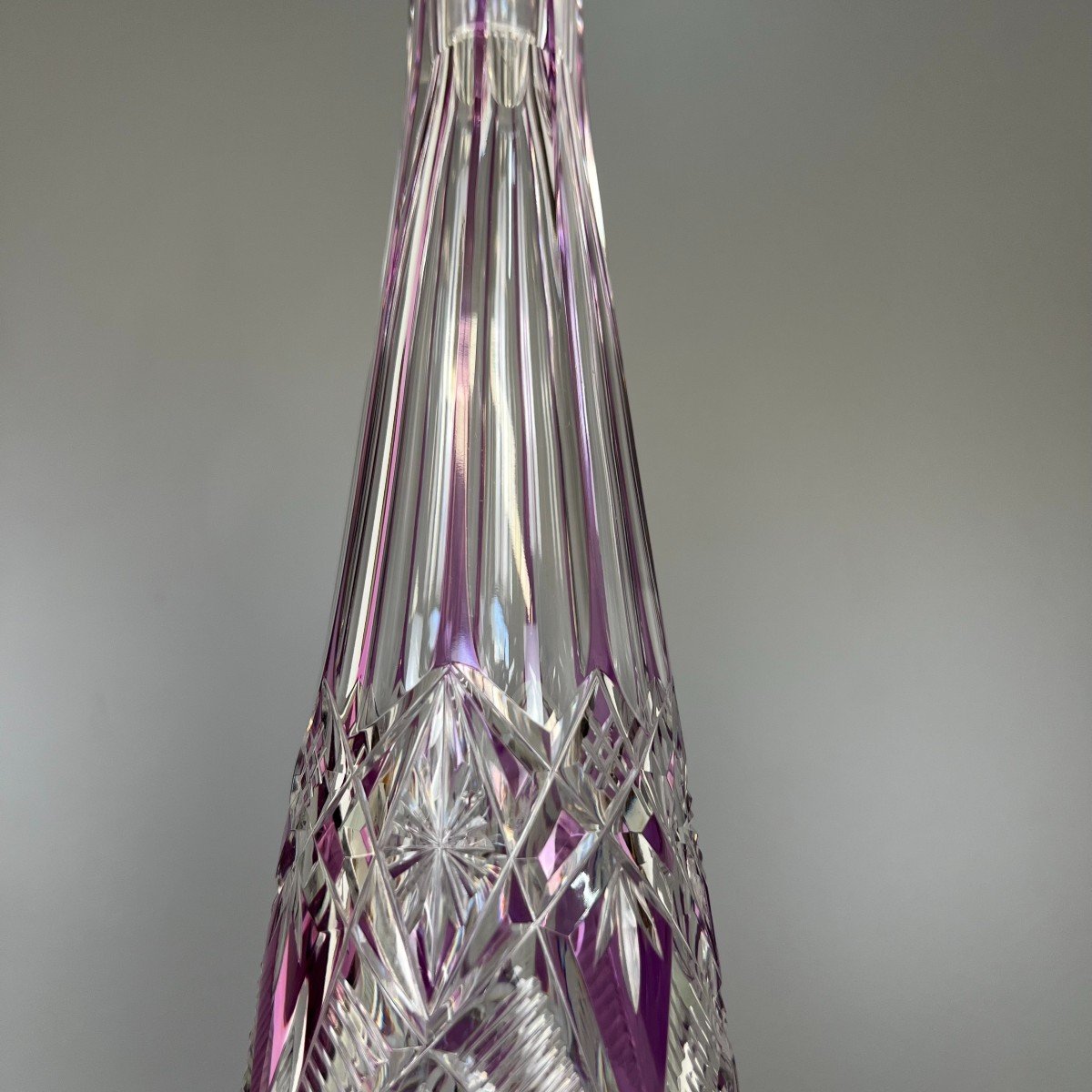 Superb French Baccarat Crystal Carafe - Lagny Bogota Art Deco France H42cm-photo-5