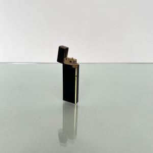 Rare Chanel Lighter In Gilded Metal And Black Lacquer, 1980s