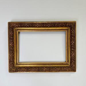 Frame Painting  Wood And Gilded Stucco 19th Century France For Canvases Of 44-46 Cm By 29-31 Cm