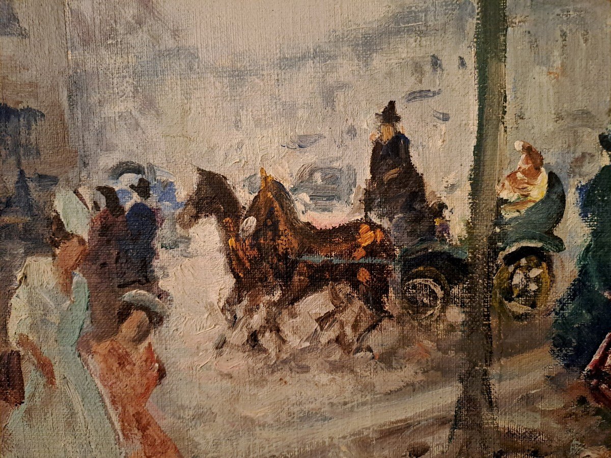 Mério AMEGLIO (1897-1970), Huile sur Toile, Paris Boulevard des Capucines-photo-2