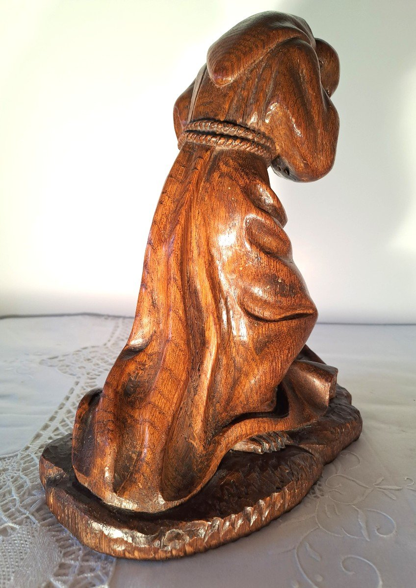 Saint Jerome Penitent, Oak Sculpture, XIXth-photo-1