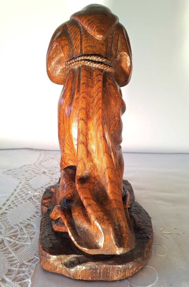 Saint Jerome Penitent, Oak Sculpture, XIXth-photo-2