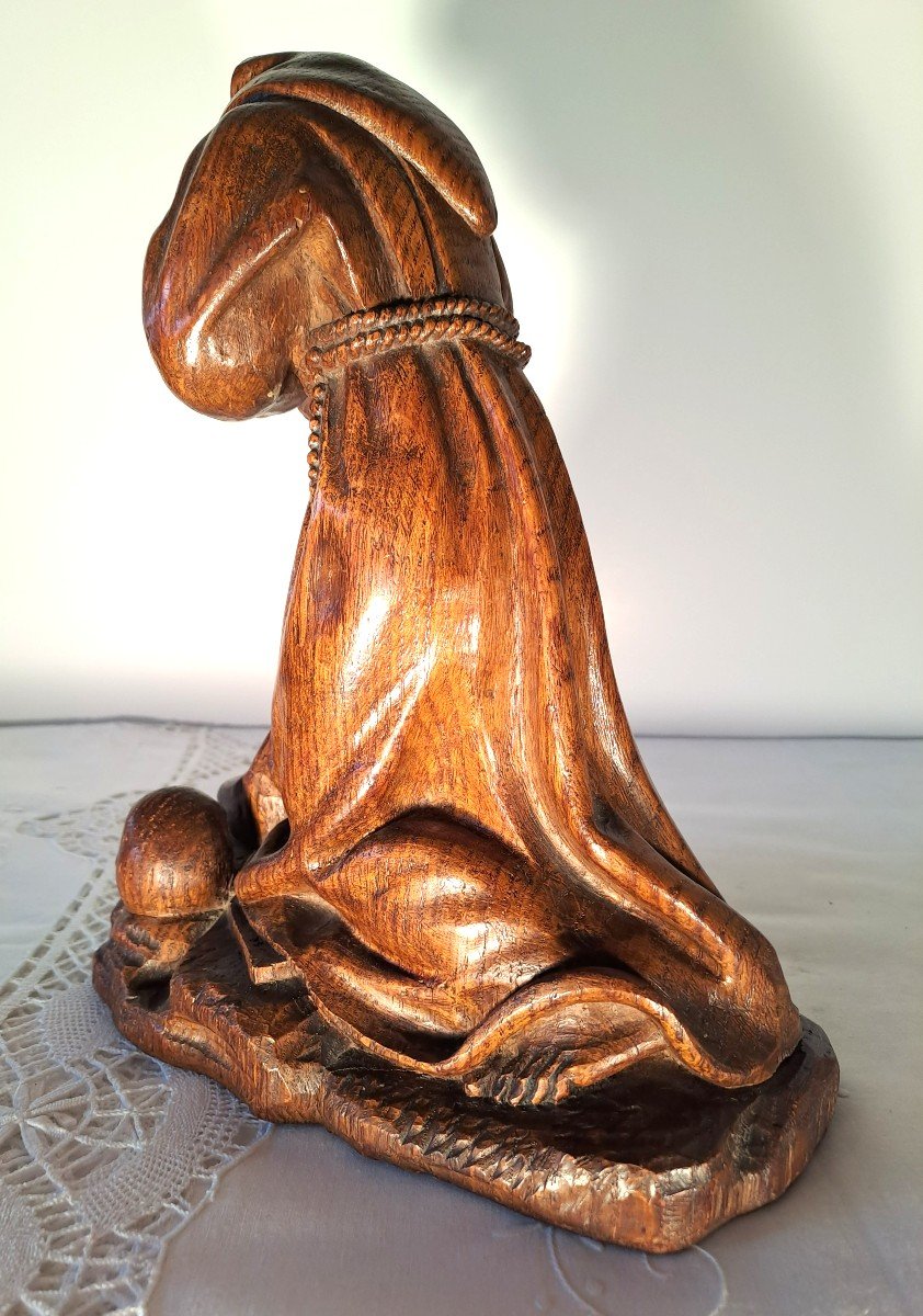 Saint Jerome Penitent, Oak Sculpture, XIXth-photo-3