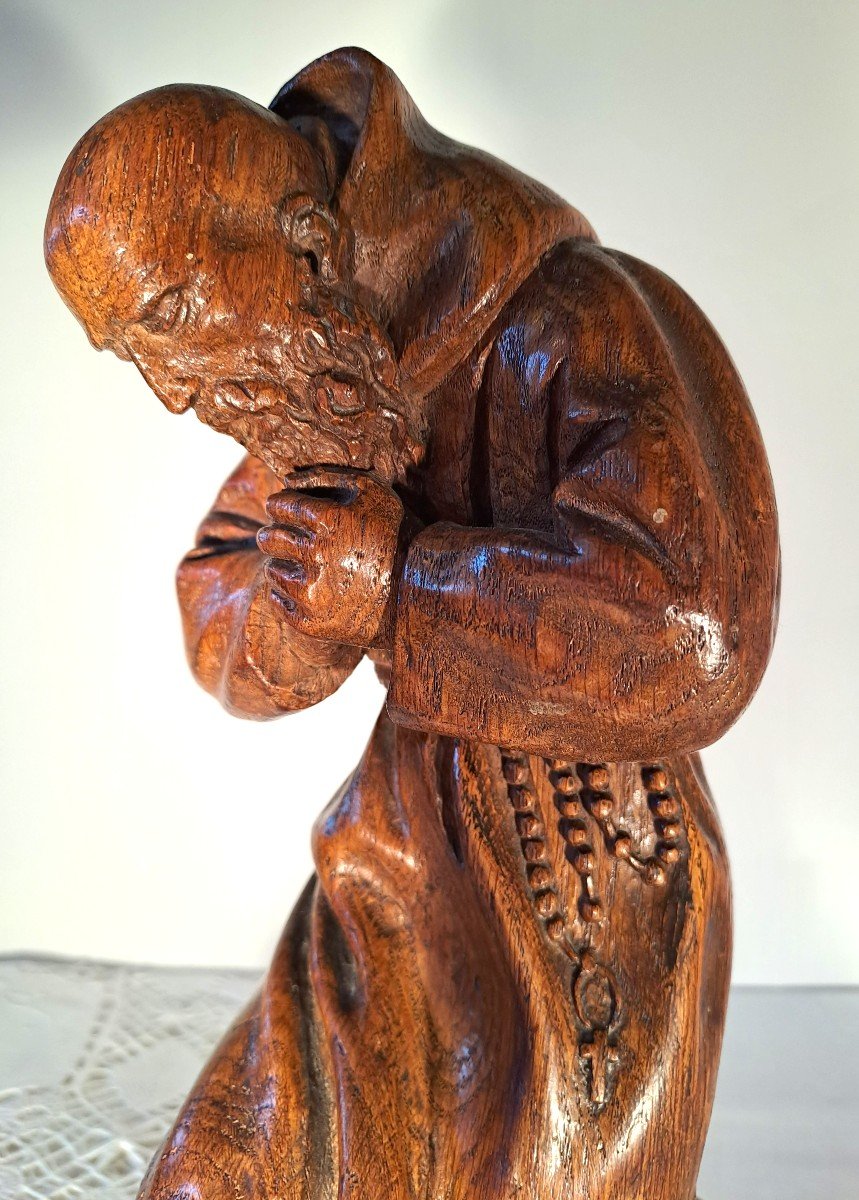 Saint Jerome Penitent, Oak Sculpture, XIXth-photo-6