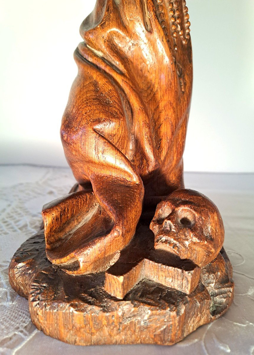 Saint Jerome Penitent, Oak Sculpture, XIXth-photo-7