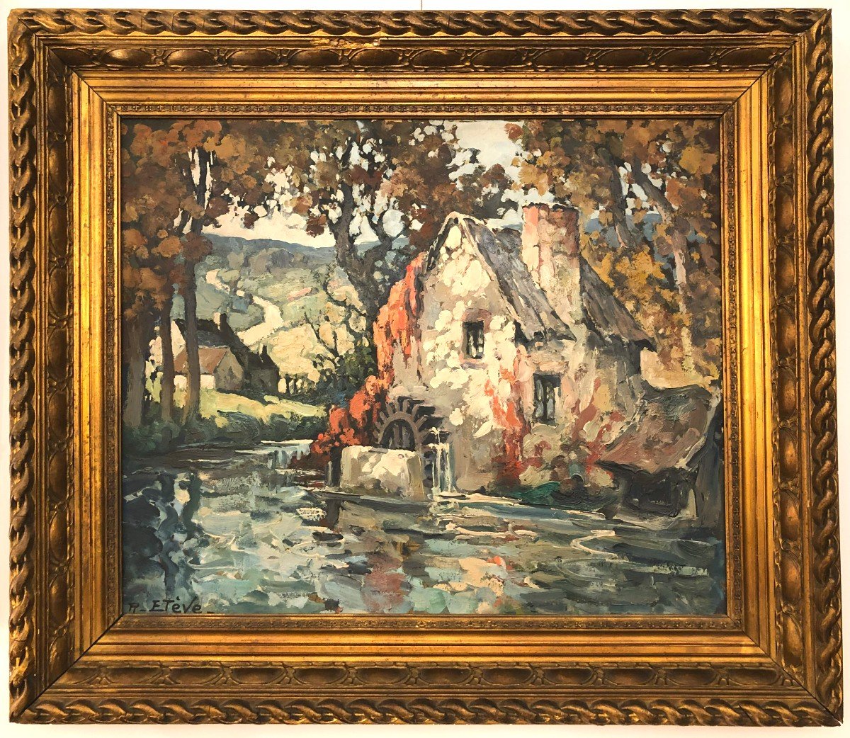 Félix Raoul Etève (1902 - 1967), Oil On Canvas, The Moulin De Jarcy On The Banks Of The Yerres