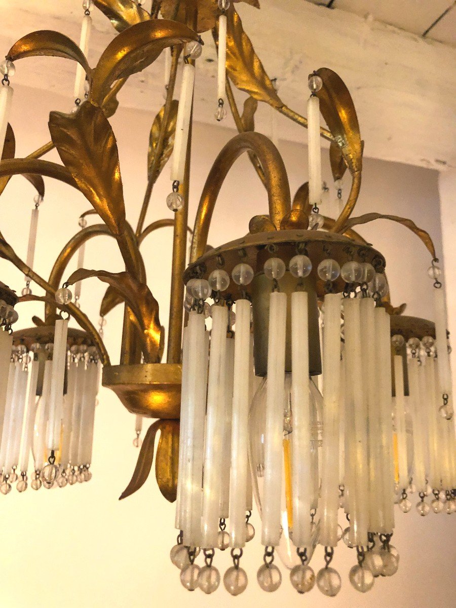 Art Nouveau Style Tassel Chandelier, In The Taste Of Hector Guimard, Hollywood Regency, 20th Century-photo-4