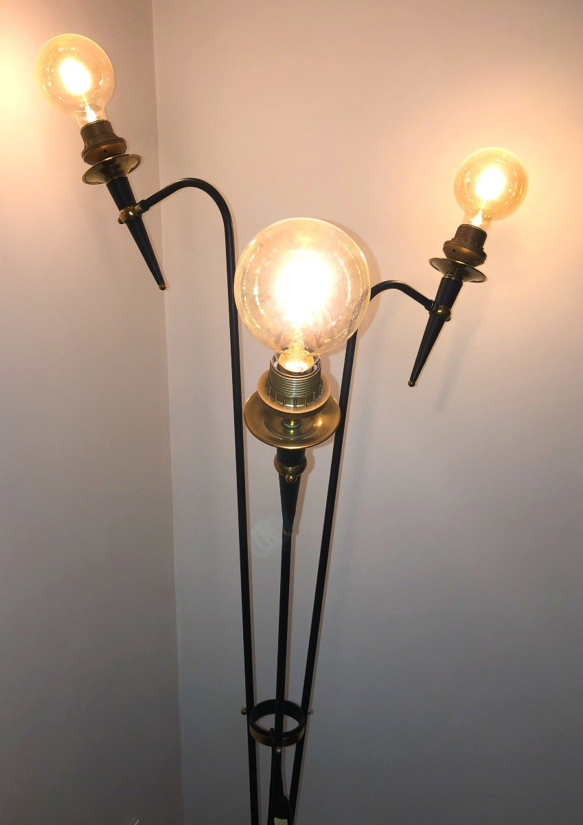 Lampadaire Vintage à 3 Bras de Lumière de la Maison Lunel, Années 1950-photo-2