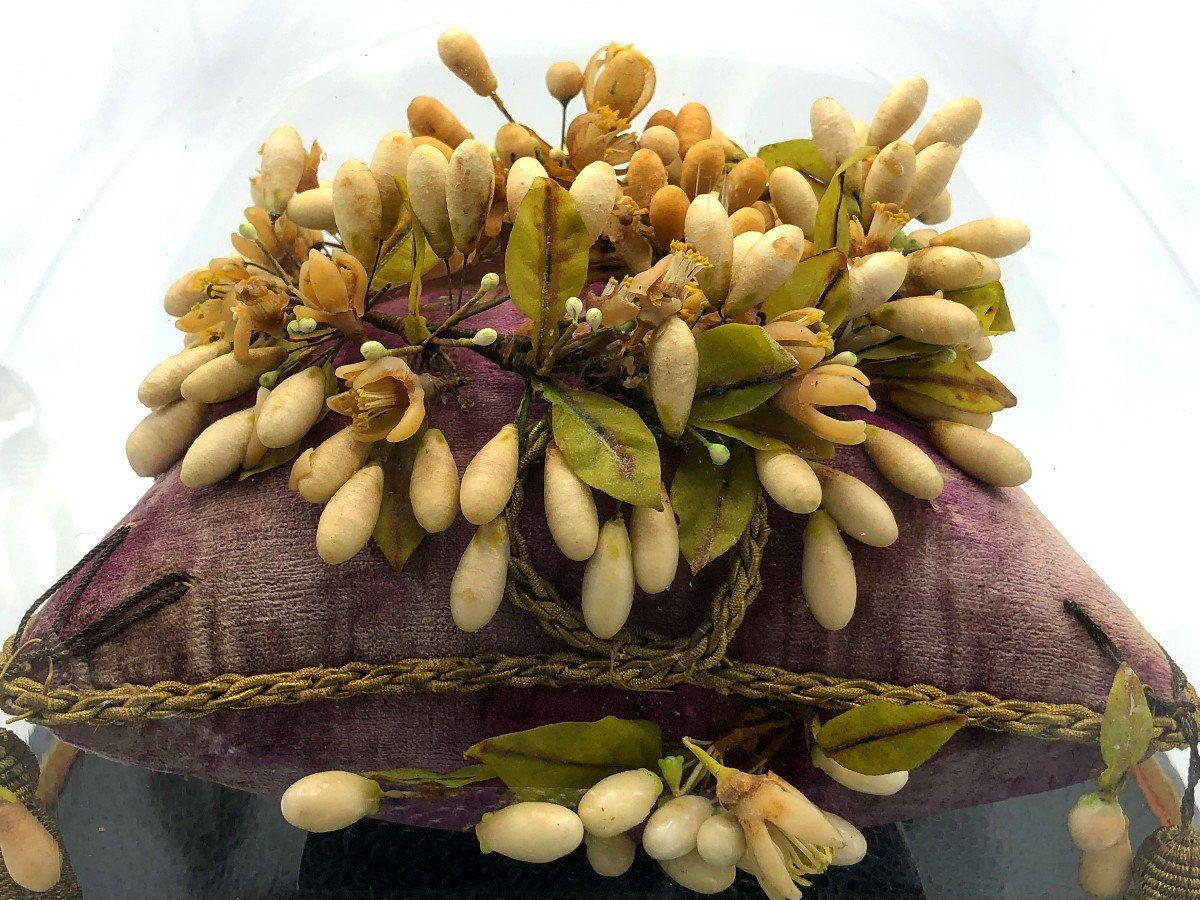 Bridal Globe With Orange Blossom Crown, Napoleon III Period, 19th Century-photo-1