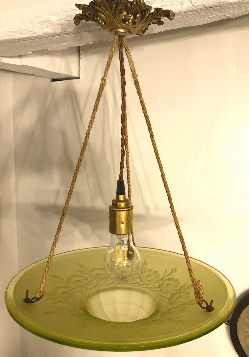 Rare Art Nouveau Uraline Basin Suspension, Early 20th Century-photo-5