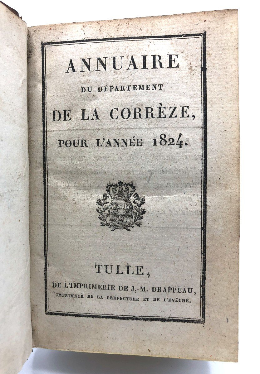 Annuaire 1824 Département De La Corrèze, Ex-libris Armorié Famille De Villeuve Du Languedoc-photo-2