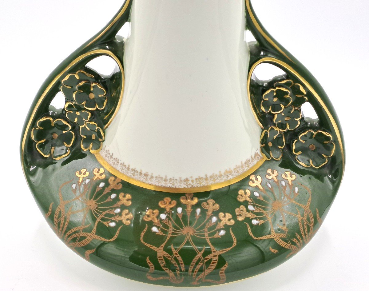 Vase Art Nouveau Keller & Guérin Lunéville en Faïence Fine, XIXème Siècle-photo-2