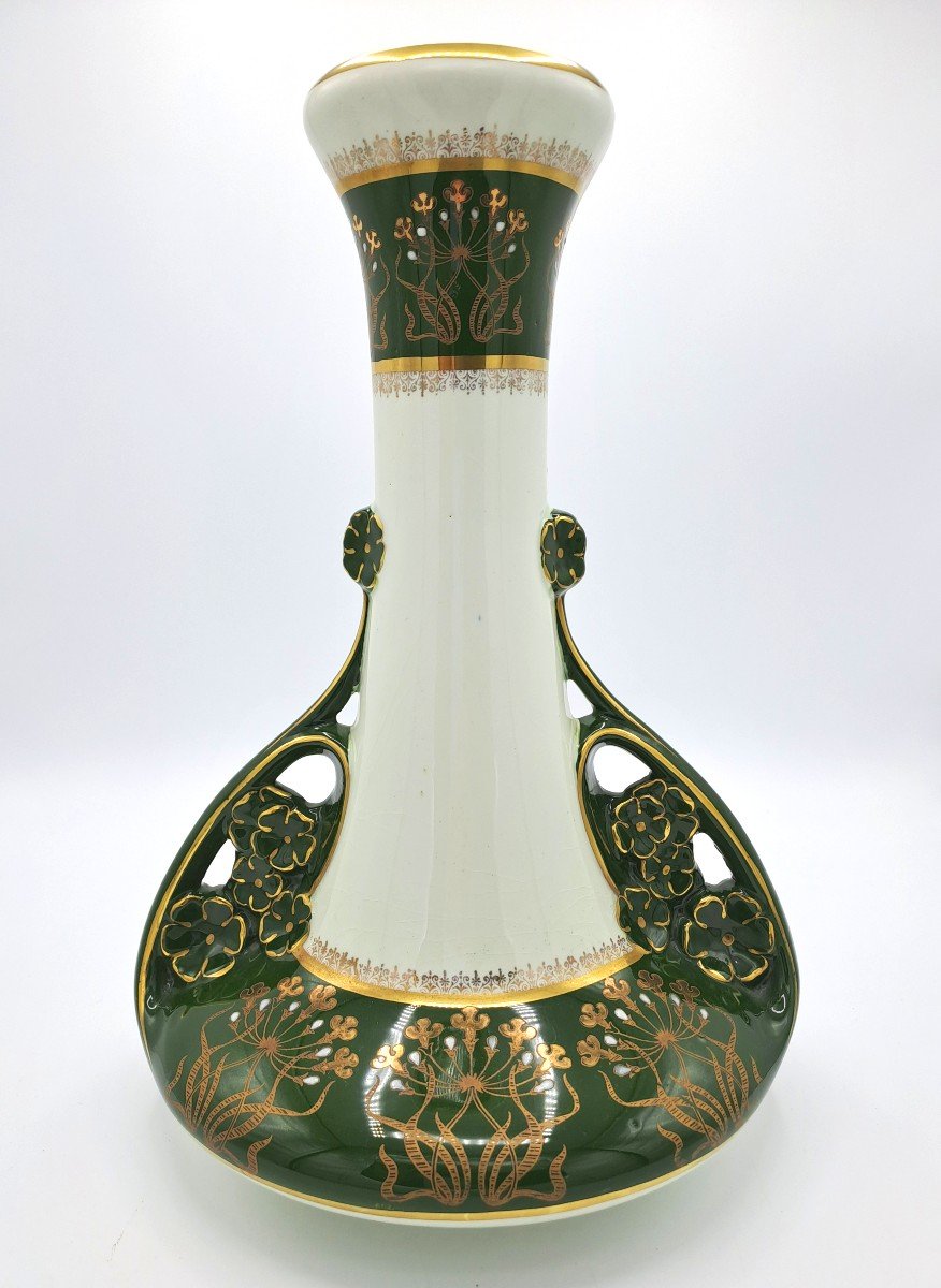 Vase Art Nouveau Keller & Guérin Lunéville en Faïence Fine, XIXème Siècle-photo-1