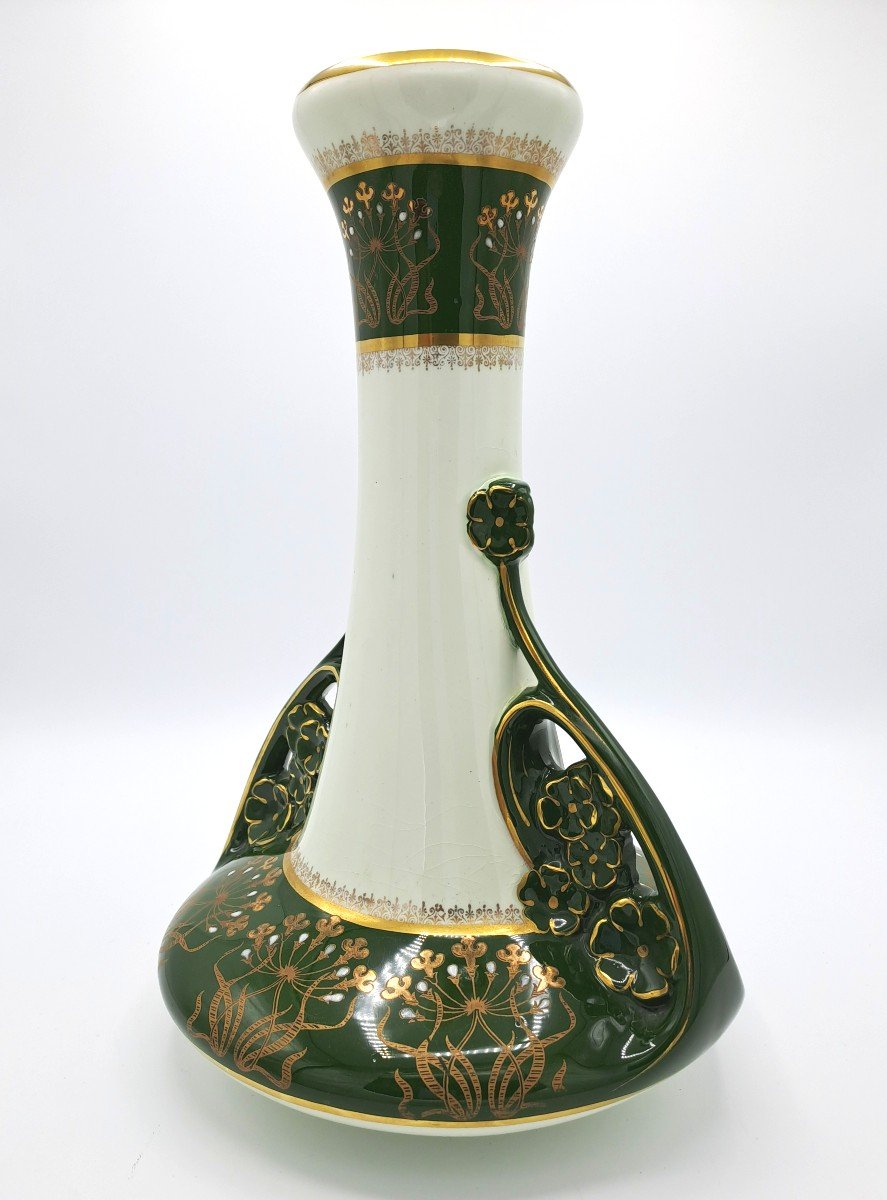 Vase Art Nouveau Keller & Guérin Lunéville en Faïence Fine, XIXème Siècle-photo-4