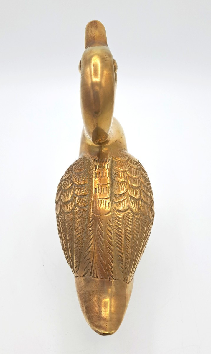 Polished Brass Duck, Mid-20th Century Vintage Design-photo-5