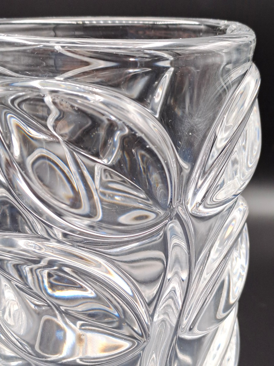 Lorraine Crystal Vase, Art Deco Style, Mid-20th Century-photo-3