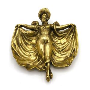 Gilt Bronze Pocket Tray With The Image Of A Belle Epoque Dancer