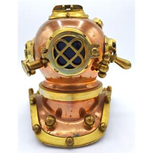 Us Marine Mark V Diving Helmet, Office Or Library Decoration, 20th Century