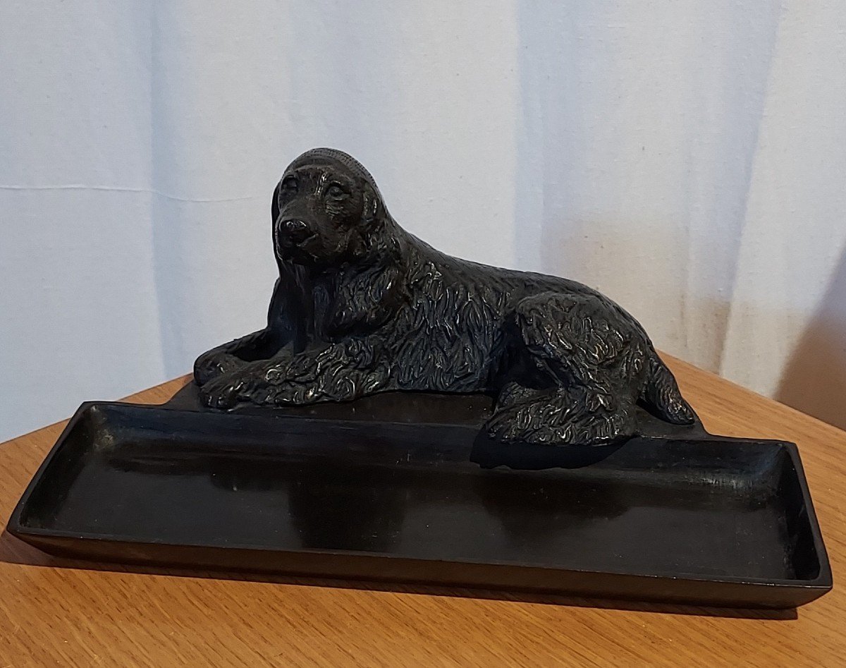 Animal Bronze Pencil Holder With Dog