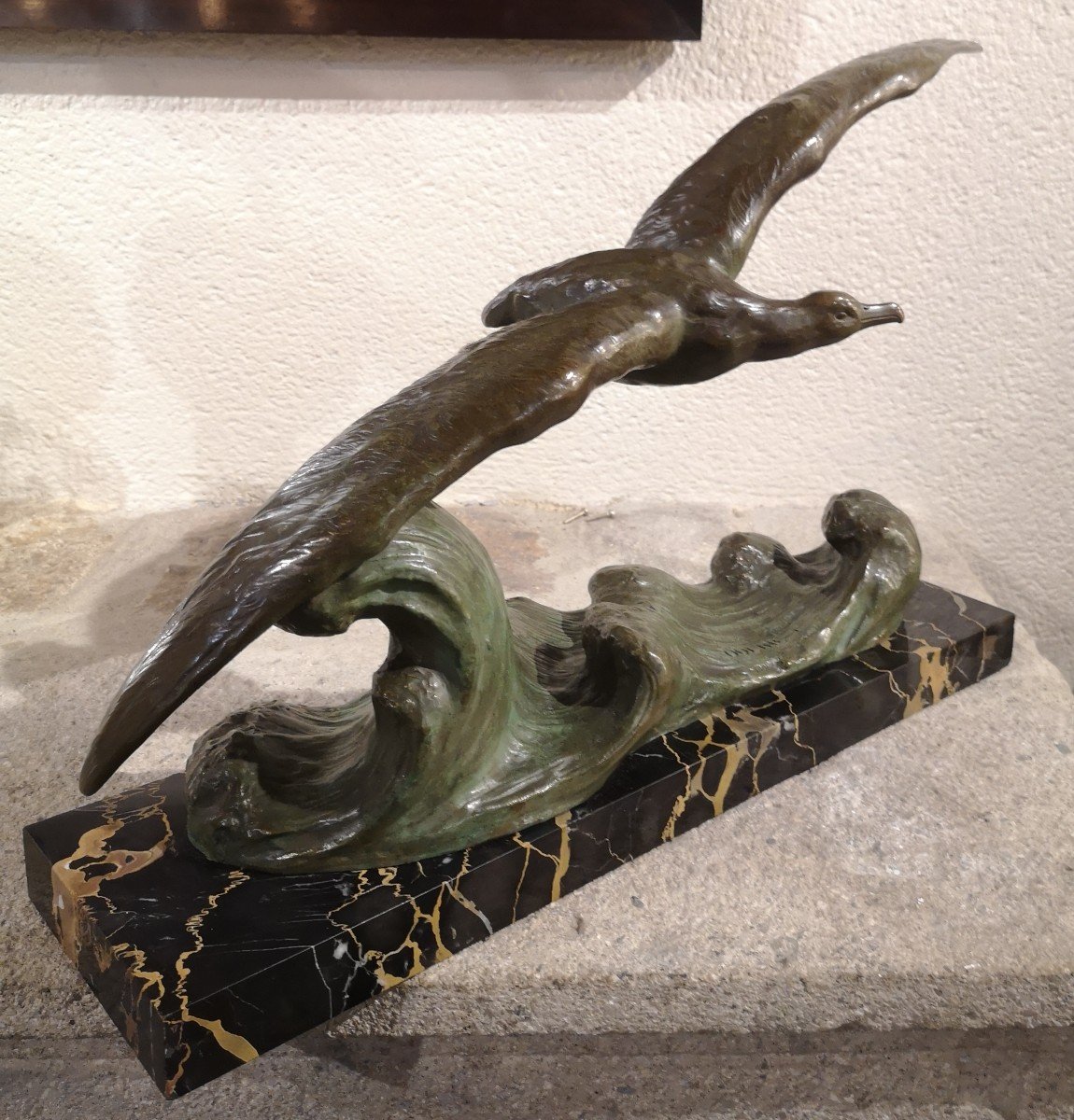 Alexandre Ouline, Mouette en vol, Bronze Art Déco -photo-2