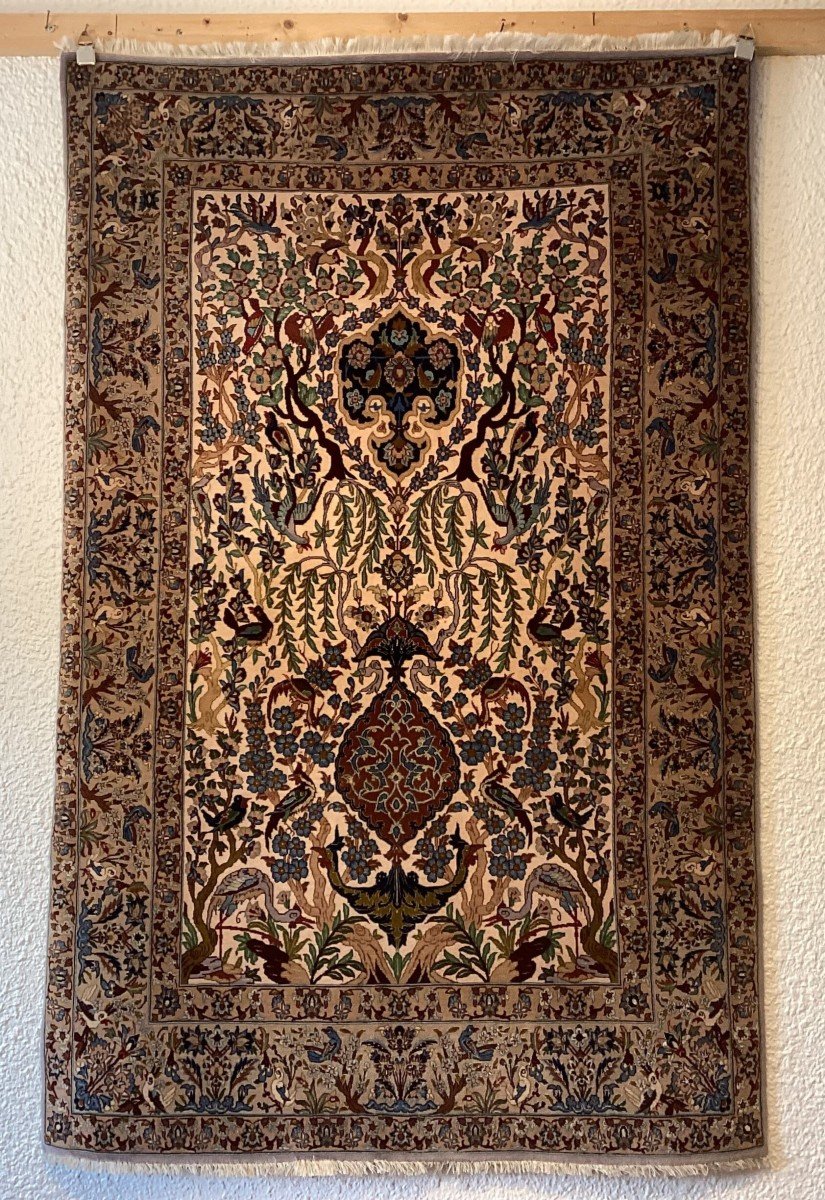 Isfahan Carpet 1.60 X 1.10 Wool And Silk-photo-2