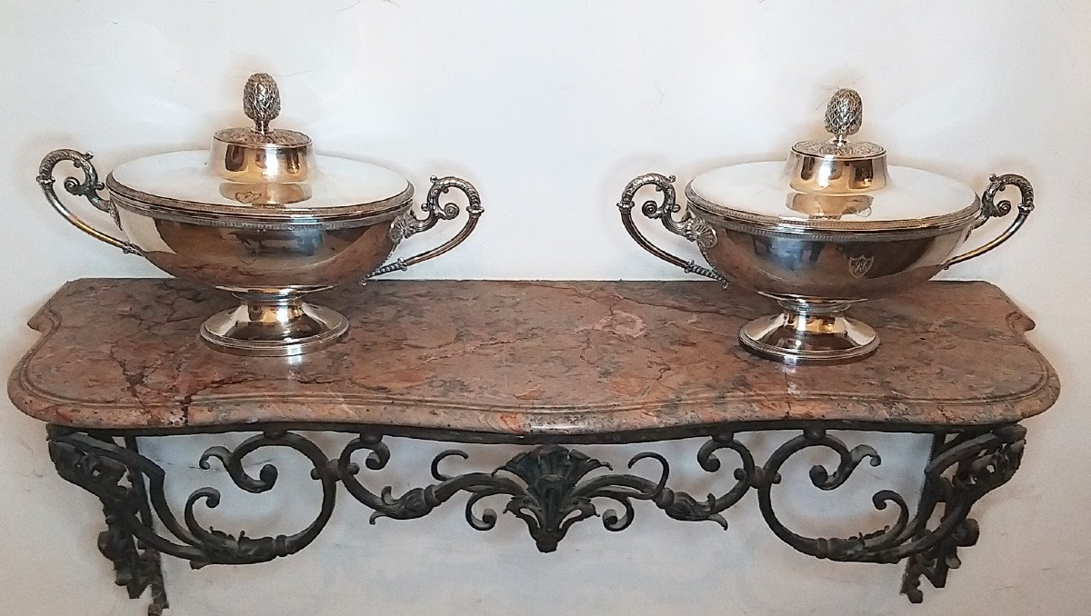 Pair Of Silver Soup Tureens