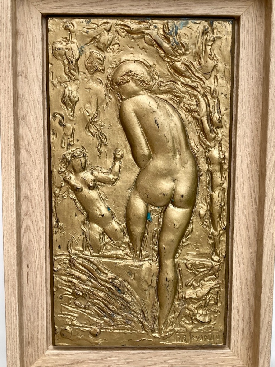 Paul Belmondo (1898-1982) « les Baigneuses » Modèle En Résine Encadré -photo-2