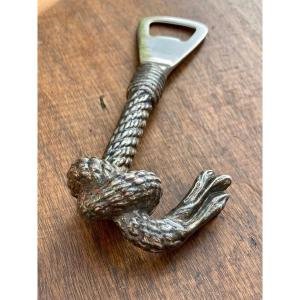 Valenti, Circa 1970 Silver Metal Rope Bottle Opener Dlg Maria Pergay Or Jean Despres