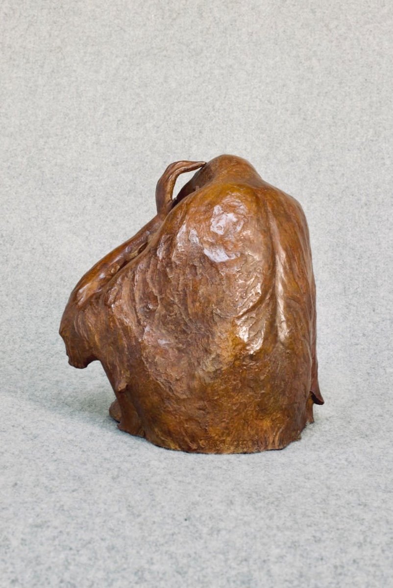 Animal Bronze "orangutan" By Florence Jacquesson-photo-2