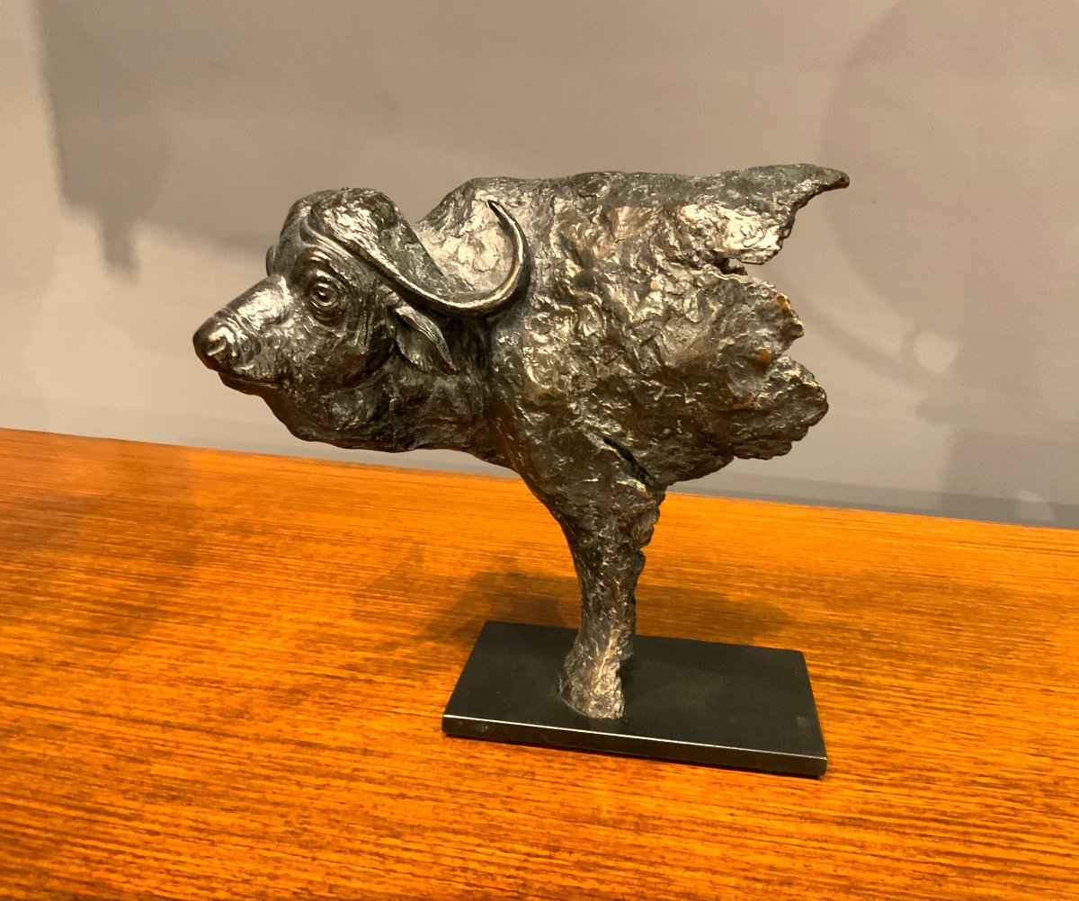 Bronze Animal By Florence Jacquesson "fragment Of Buffalo"-photo-4