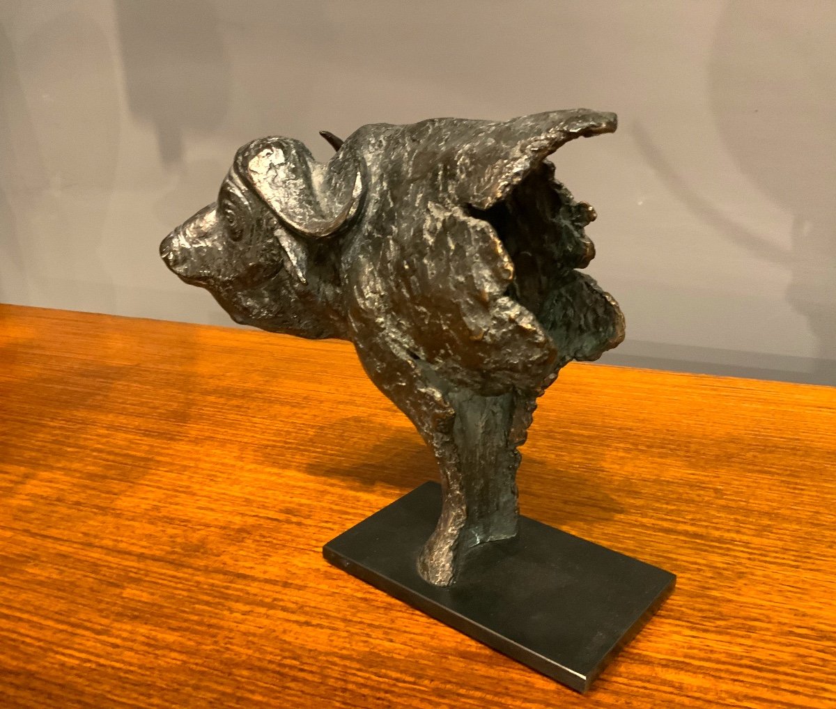 Bronze Animal By Florence Jacquesson "fragment Of Buffalo"-photo-2