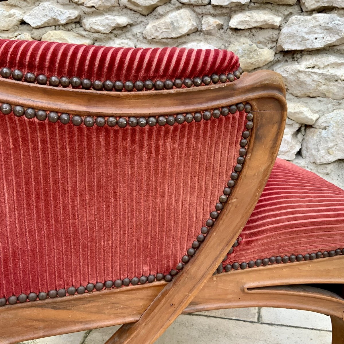 Bergère Et Ottoman Art Nouveau Circa 1900-photo-2