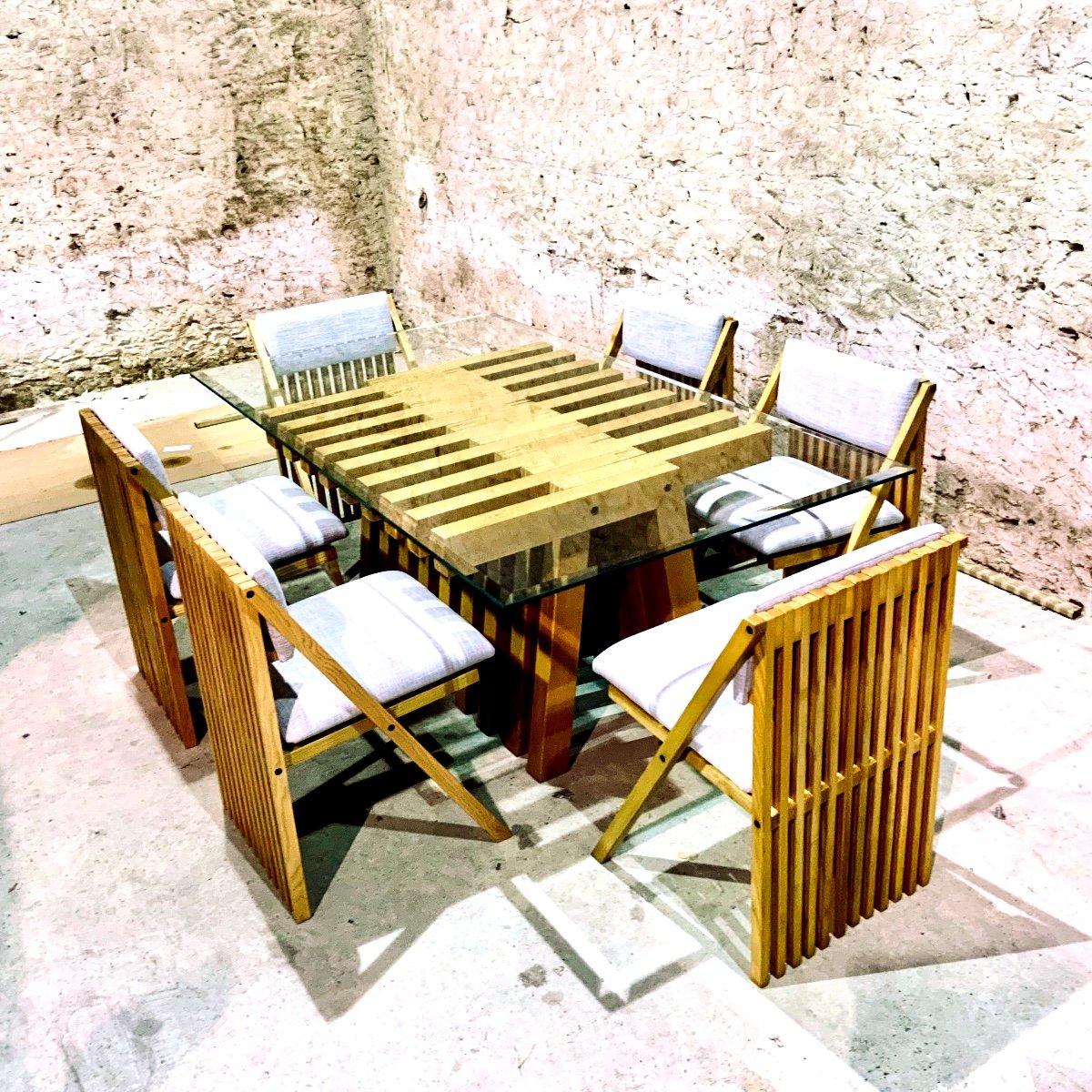 Italian Table 1970s, Millepiedi Model By Tito Pinori, Edited By Spalinne-photo-2