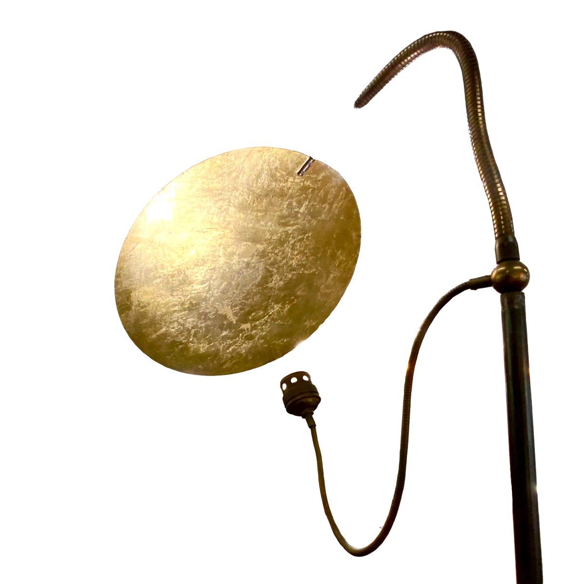 Très rare Lampadaire De Catellani Et Smith en bronze, laiton, métal et feuille d’or, fin 1980…-photo-3