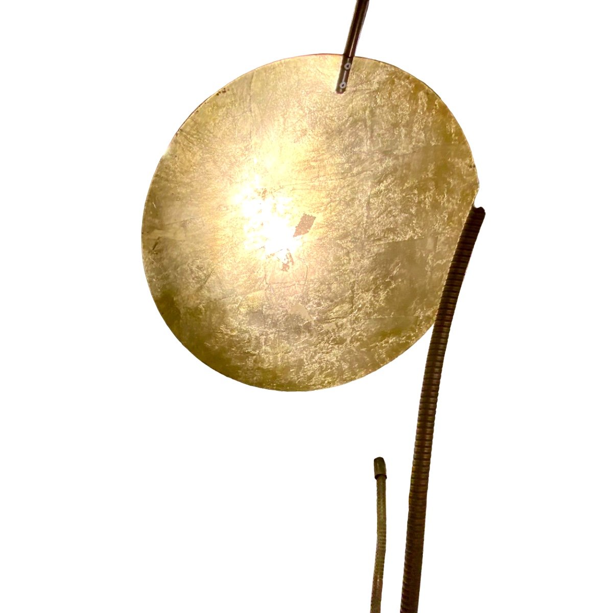 Très rare Lampadaire De Catellani Et Smith en bronze, laiton, métal et feuille d’or, fin 1980…-photo-4