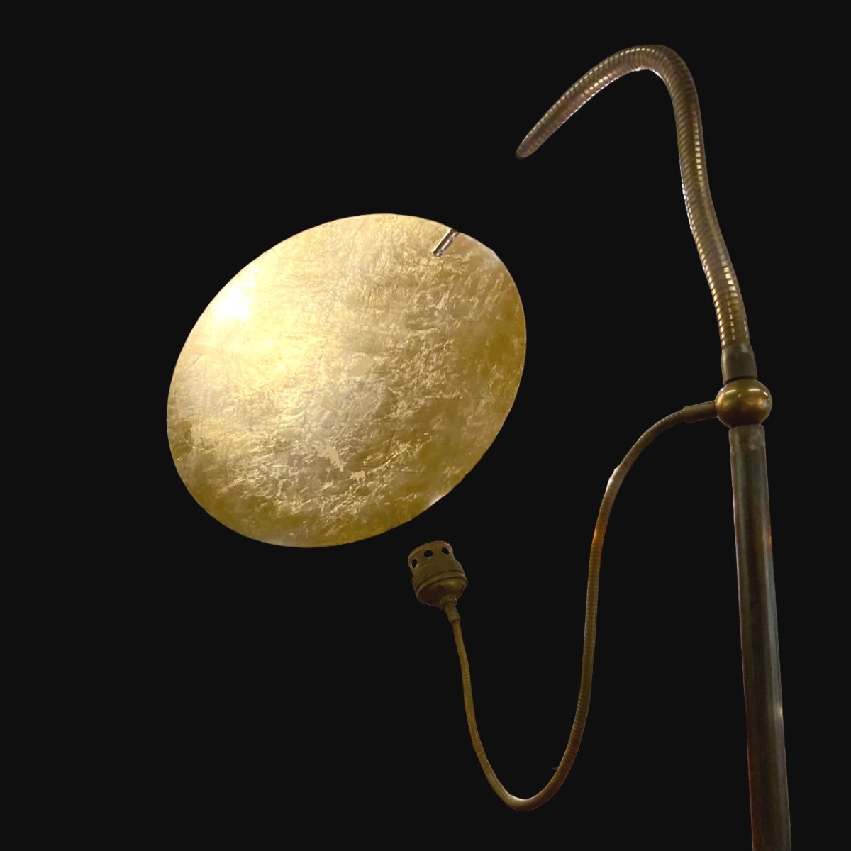 Très rare Lampadaire De Catellani Et Smith en bronze, laiton, métal et feuille d’or, fin 1980…