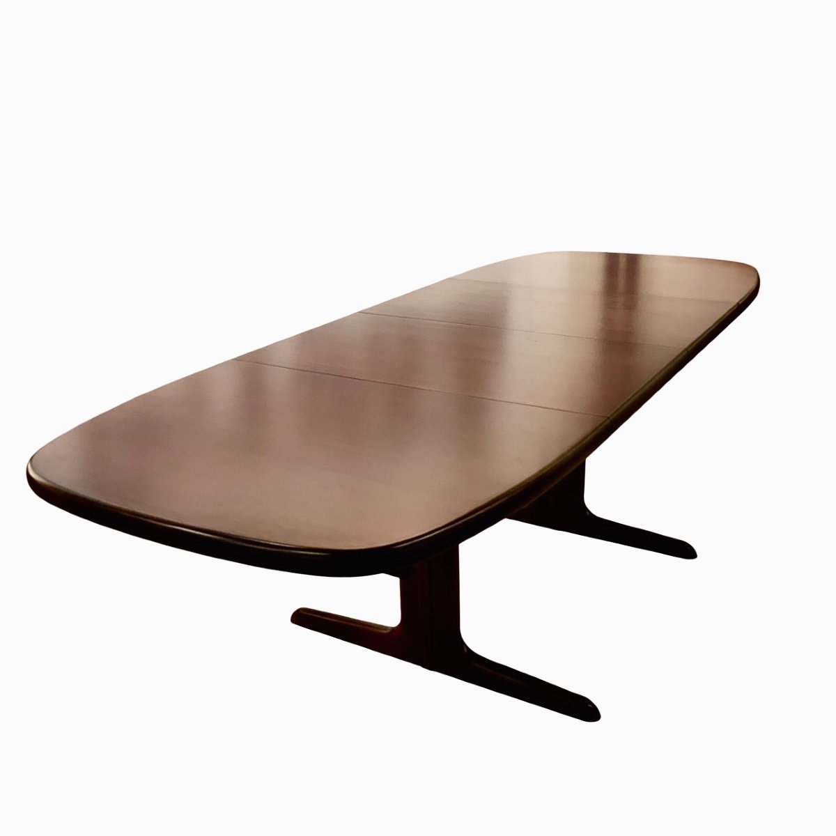 Table de salle à manger à Rallonges Design Scandinave Années 1960 En Acajou