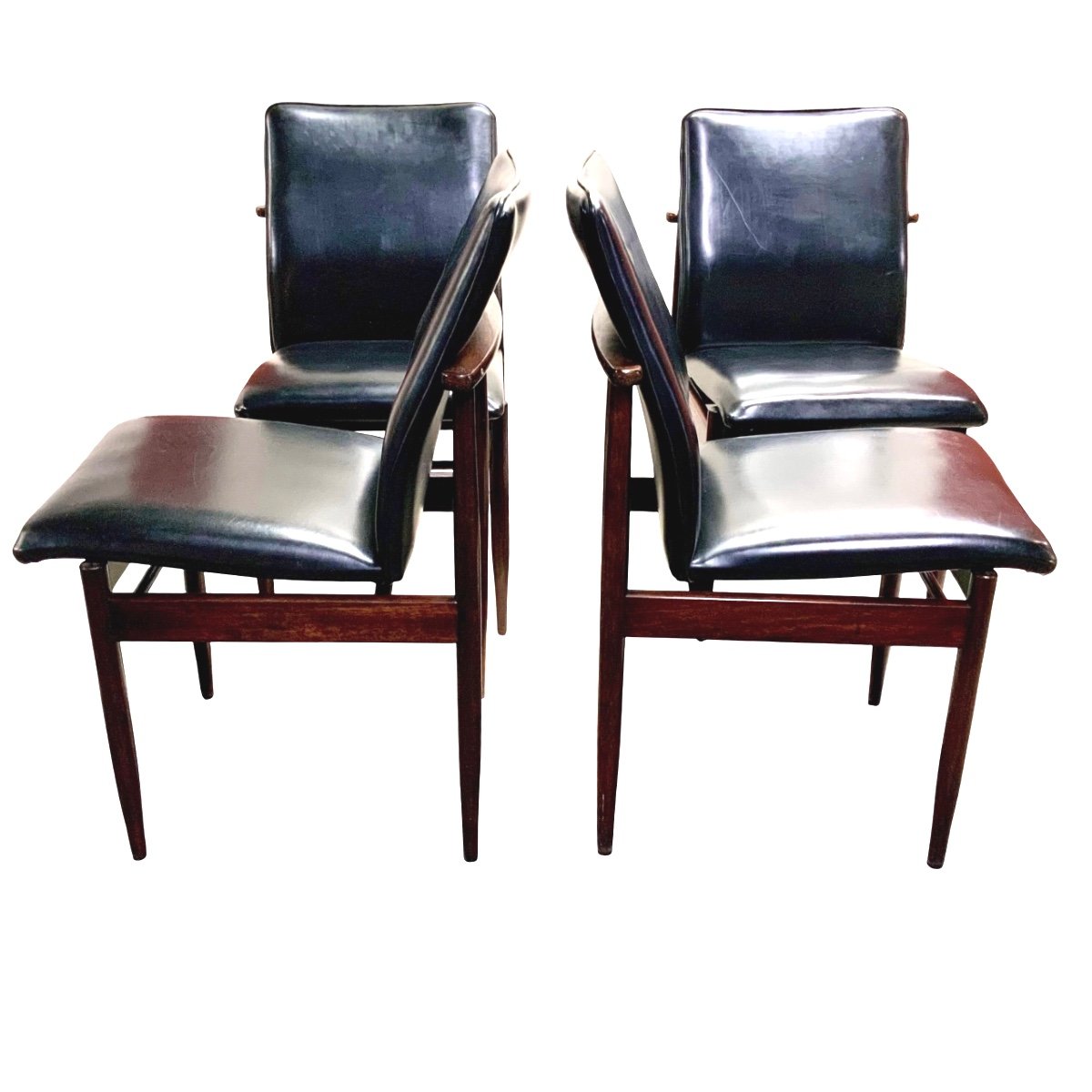 4 Scandinavian Rosewood Chairs, 1960s/70s-photo-3