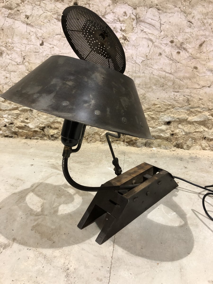Industrial Table Lamp Unique Piece Creation By Eric Sanchez Craft Artist.-photo-2