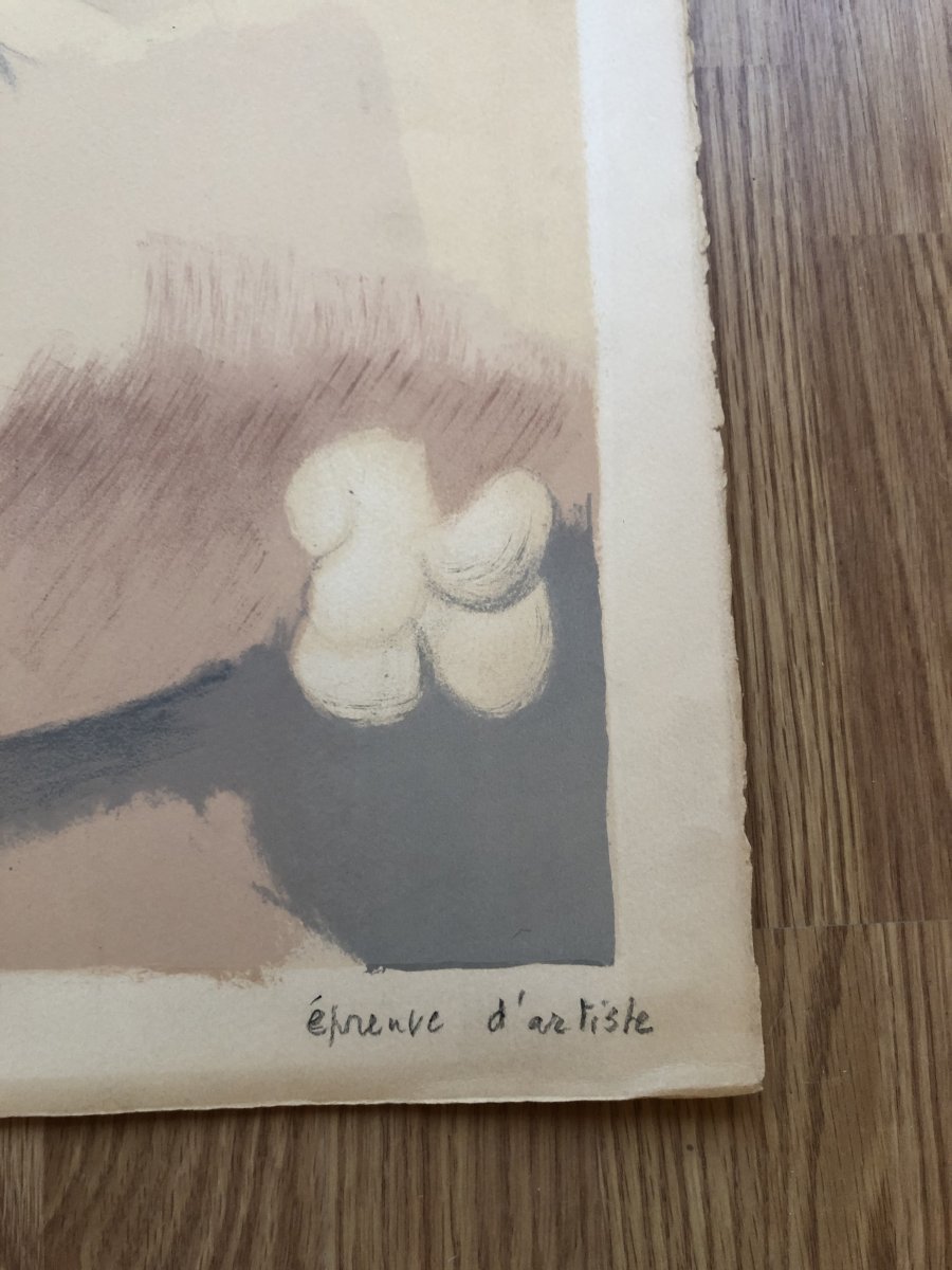 Lithograph Artist's Proof, Signed By Élisabeth Dujarric Years 1970/80-photo-3