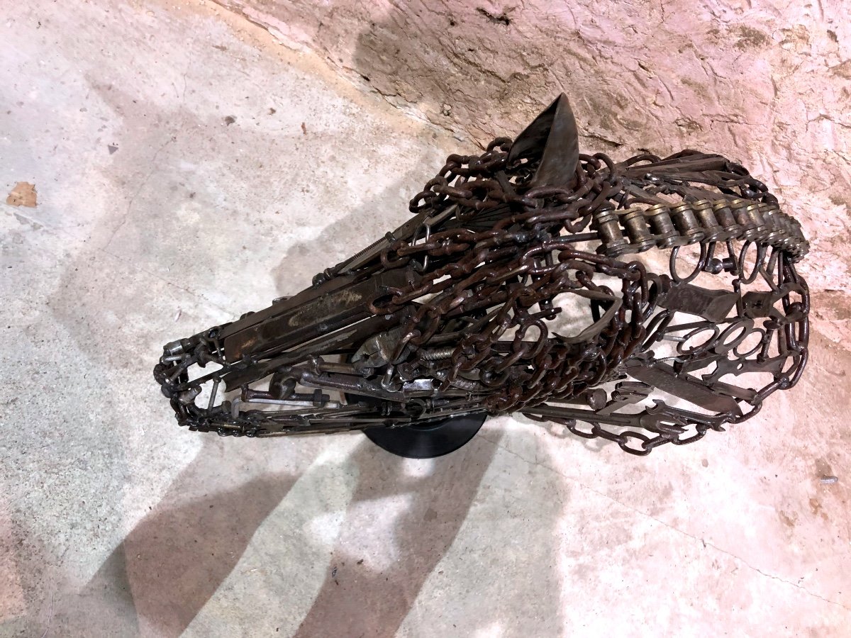 Portrait Of Horse, Steel Sculpture.-photo-2