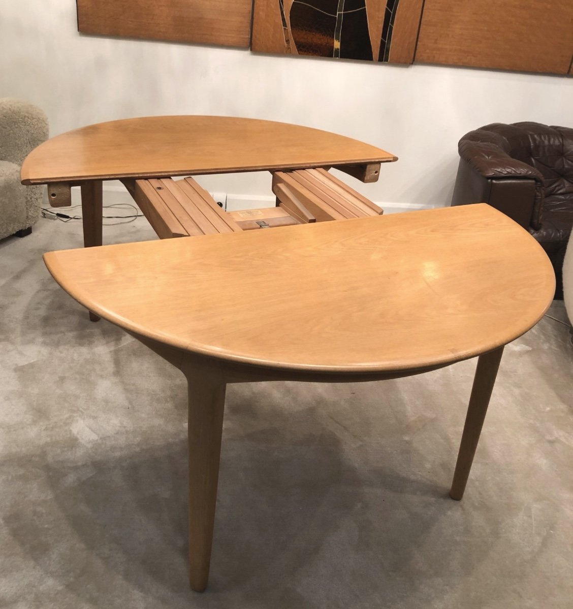 Extendable Dining Table, 1960s Scandinavian Design In Oak-photo-2