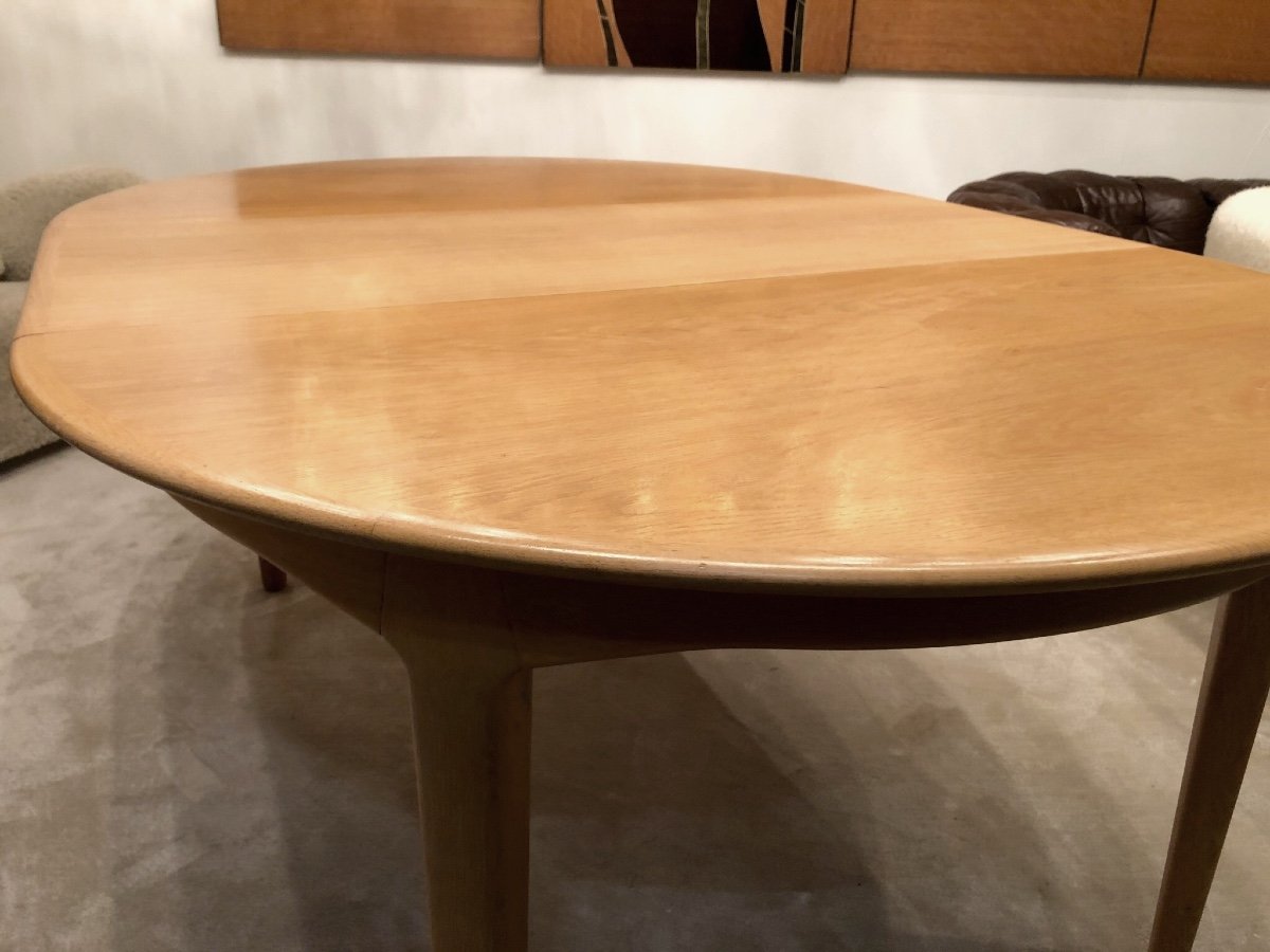 Extendable Dining Table, 1960s Scandinavian Design In Oak-photo-5