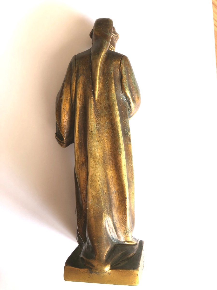 Dante, Chryselephantine Statuette, Bronze And Ivory-photo-4