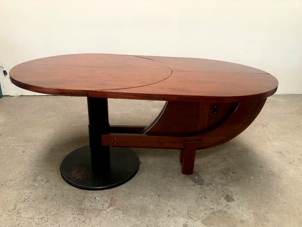 Table à Système Années 1970/80 En Métal Et Bois-photo-4