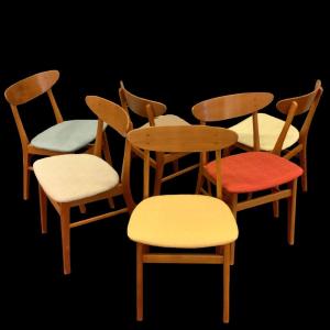 Scandinavians Chairs 1960/70´s Massiv Beech And Teak