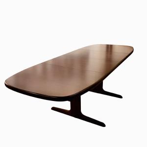 Scandinavian Design Extendable Dining Table 1960s Mahogany