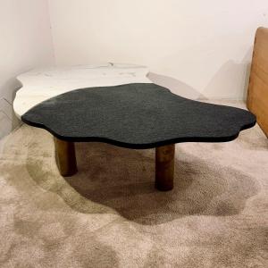 2000s Coffee Table In Marble, Granite And Brass