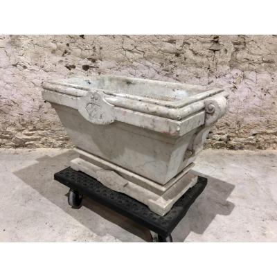 18th Century Planter. Century In Molded Marble, Carved