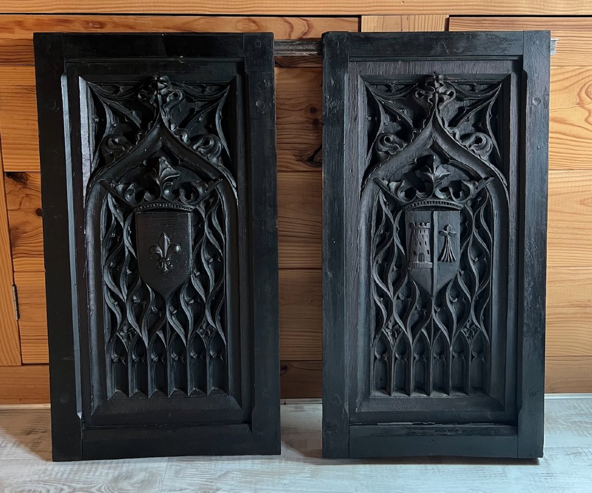 Panels In Wood And Plaster Representing The Blazons Of Dauphiné